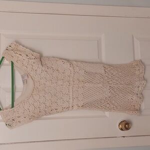 Beautiful romantic boho design Chrochet cream top blouse